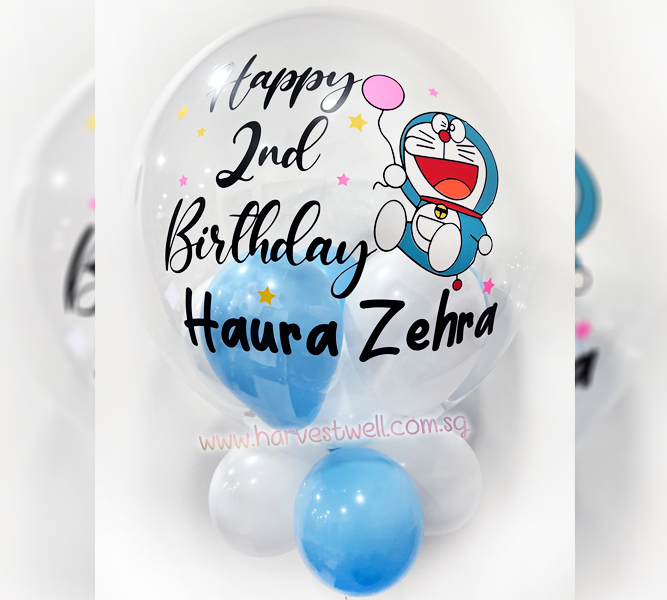 Personalised Doreamon Theme Bubble Balloon